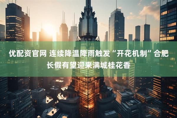 优配资官网 连续降温降雨触发“开花机制”合肥长假有望迎来满城桂花香
